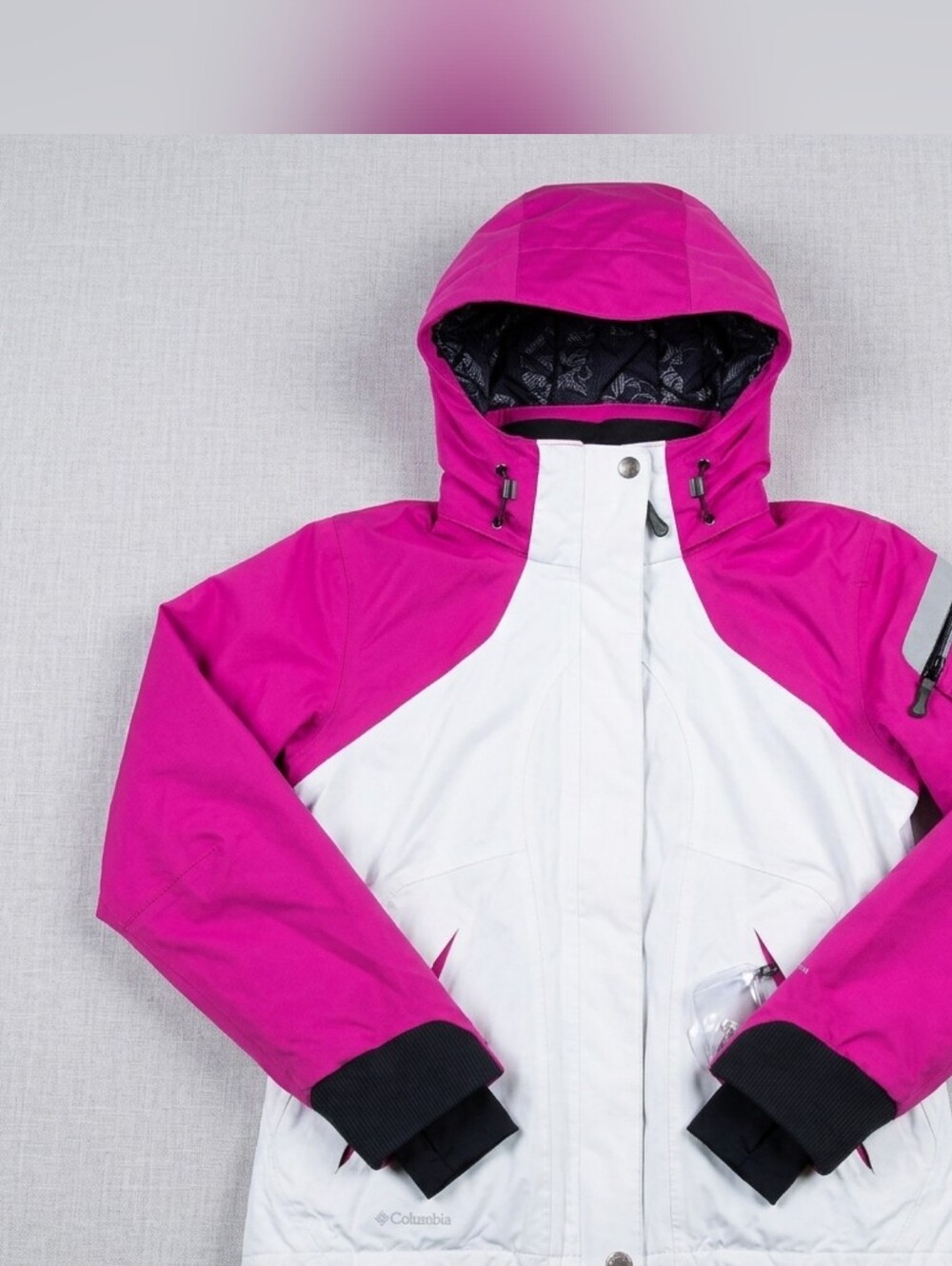 Columbia Titanium Women's Medium Pink White Interchange Ski Snowboard Winter Jac